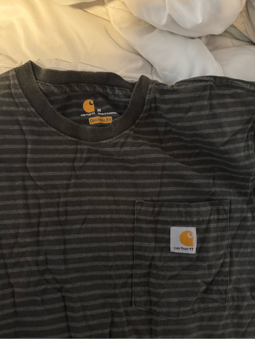 Carhartt Gray Striped Short Sleeve Pocket Tee